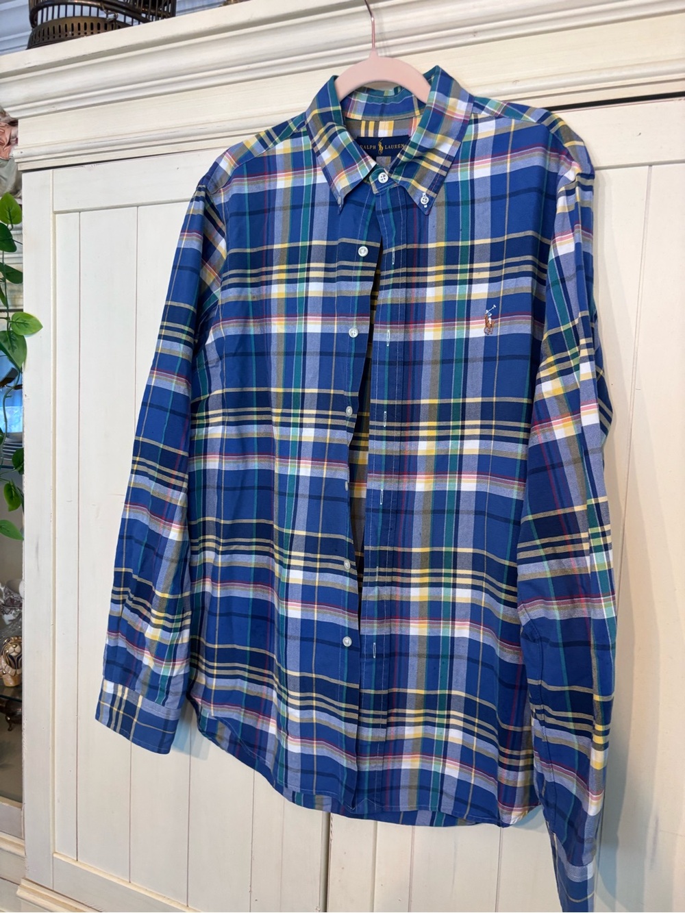 Ralph Lauren Blue Multi-Plaid Button Down Shirt